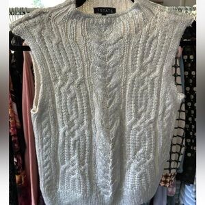 1. State Sleeveless sweater Sz XS Cream with Silver Coating
